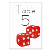Red Glitzer Dice Tischnummer (Rückseite)