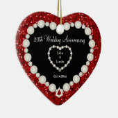 Red Glitzer DIY Wedding Jubiläum Keramik Ornament (Rechts)