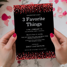 Red Glitzer Favorite Things Black Galentines Party
