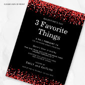 Red Glitzer Favorite Things Black Galentines Party Einladung