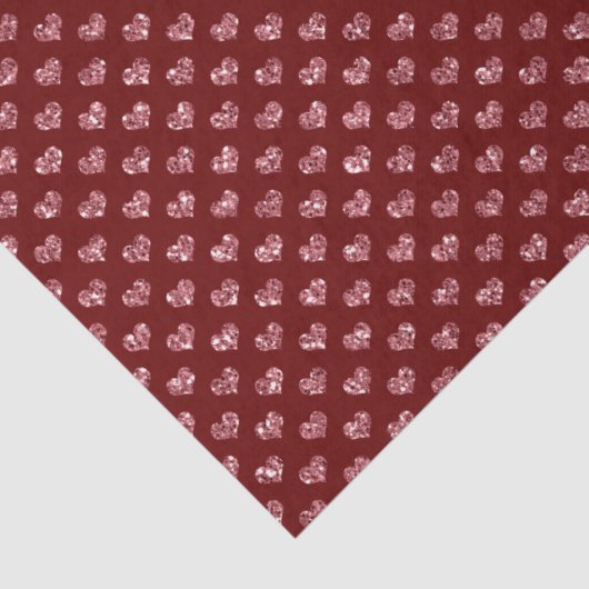 Red Glitzer Glam Hearts Seidenpapier (Detail)