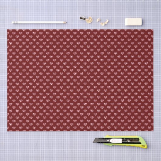 Red Glitzer Glam Hearts Seidenpapier (Handwerk)
