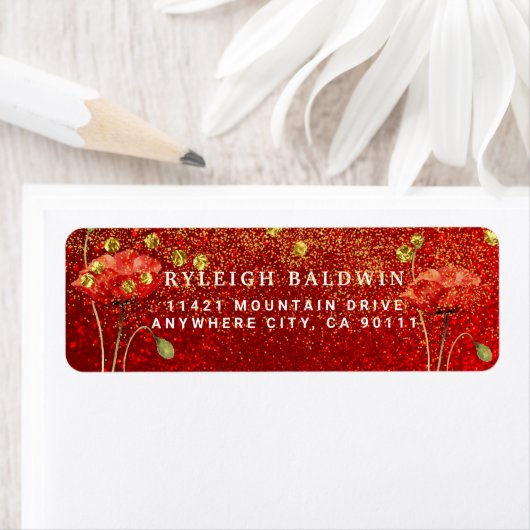 Red Glitzer Gold Magic Sand Rücksendeadresse (Insitu)