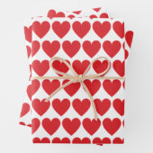 Red Glitzer Heart Pattern Geschenkpapier Set (Beispiel)