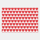 Red Glitzer Heart Pattern Geschenkpapier Set (Vorderseite)