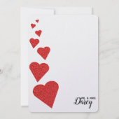 Red Glitzer Hearts Dankeschön-Karte Dankeskarte (Rückseite)