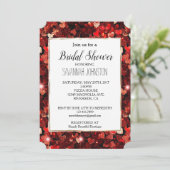 Red Glitzer Hearts Einladung (Stehend Vorderseite)