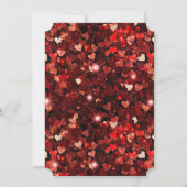 Red Glitzer Hearts Einladung (Rückseite)