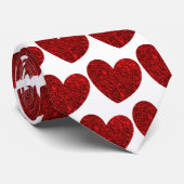 Red Glitzer Hearts Krawatte (Gerollt)