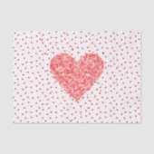 Red Glitzer Hearts Pattern Seidenpapier (Vorderseite)