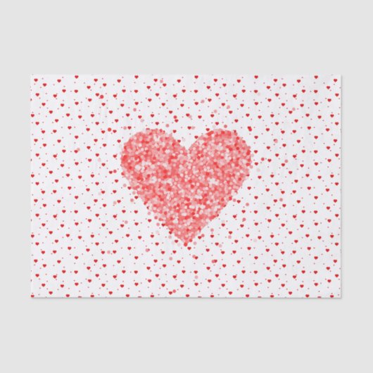 Red Glitzer Hearts Pattern Seidenpapier (Vorderseite)