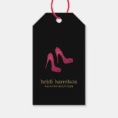 Red Glitzer Heelses Boutique Fashion Black Geschenkanhänger (Vorderseite)