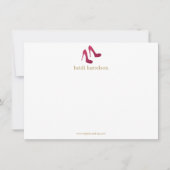 Red Glitzer Heelses Boutique Flat Notecard Mitteilungskarte (Vorderseite)