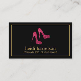 Red Glitzer Heelses Boutique, Postmark Seller Blac Visitenkarte