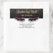 Red Glitzer Lashes Rechteckiger Aufkleber (Tasche)