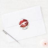 Red Glitzer Lips 3 - Tester Runder Aufkleber (Umschlag)