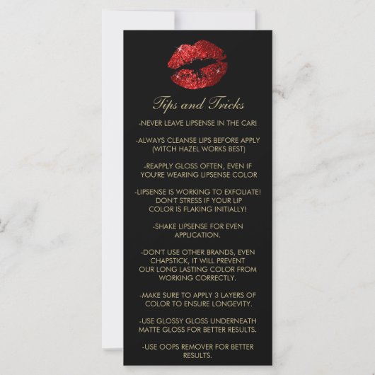 Red Glitzer Lipsense Senegence Instructions (Rückseite)