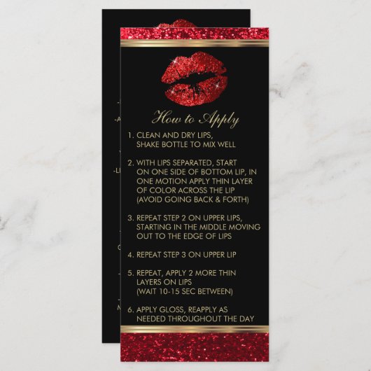 Red Glitzer Lipsense Senegence Instructions (Vorne/Hinten)