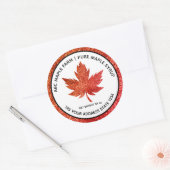 Red Glitzer Mapselleaf Ahornsirup Etikett Runder Aufkleber (Umschlag)