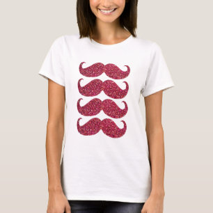 Red Glitzer Mustache #2 T-Shirt
