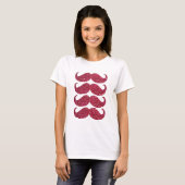 Red Glitzer Mustache #2 T-Shirt (Vorne ganz)