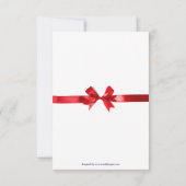 Red Glitzer Ornaments & Bow - 3x5 Weihnachtskarte Einladung (Rückseite)