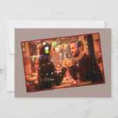 Red Glitzer Script Bah Humbug Weihnachtsfotokarte (Rückseite)