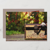 Red Glitzer Script Bah Humbug Weihnachtsfotokarte (Vorne/Hinten)