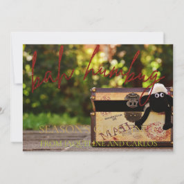 Red Glitzer Script Bah Humbug Weihnachtsfotokarte