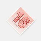 Red Glitzer Script Sweet 16 Birthday Serviette (Ecke)