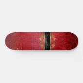 Red Glitzer Sequin Disco Alte Schule Skateboard (Horizontal)