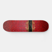 Red Glitzer Sequin Disco Glitz Comp Skateboard (Horizontal)