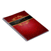 Red Glitzer Sequin Disco Glitz Spiral Notebook Notizblock (Rechte Seite)