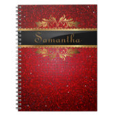Red Glitzer Sequin Disco Glitz Spiral Notebook Notizblock (Vorderseite)