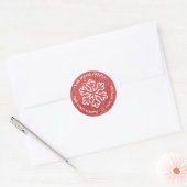 Red Glitzer Snowflake - Circle Rücksendeadresse Runder Aufkleber (Umschlag)