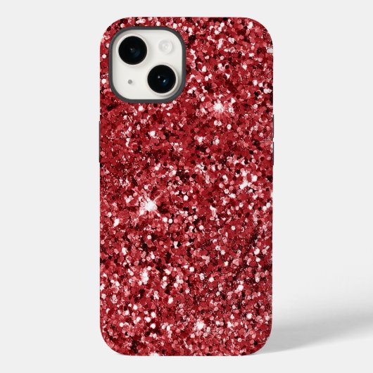 Red Glitzer Sparkle Case-Mate iPhone Hülle (Rückseite)