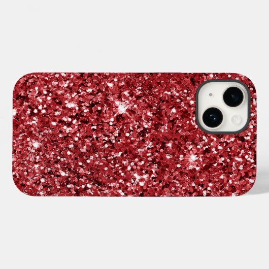 Red Glitzer Sparkle Case-Mate iPhone Hülle (Rückseite (Horizontal))