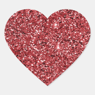 Red Glitzer Sparkle Herz-Aufkleber