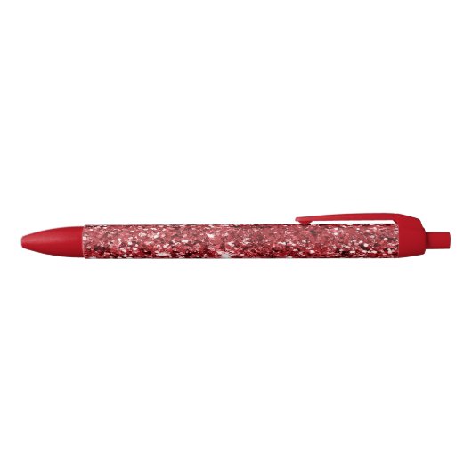 Red Glitzer Sparkle Kugelschreiber (Oberseite)