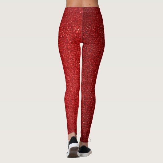 Red Glitzer Sparkle Leggings (Rückseite)