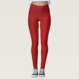 Red Glitzer Sparkle Leggings