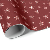 Red Glitzer Stars Geschenkpapier (Rolleneckpunkt)