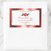 Red Glitzer Stars White Product Labels Rose Blume Rechteckiger Aufkleber (Tasche)