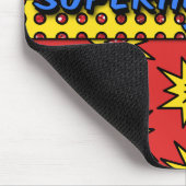 Red Glitzer Superhero Teacher Mousepad (Ecke)