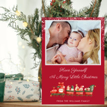 Red Glitzer Tropfen Custom Foto Christmas