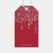 Red Glitzer Tropfen Individuelle Name Geschenkanhänger (Vorderseite)
