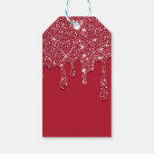 Red Glitzer Tropfen Individuelle Name Geschenkanhänger (Rückseite)