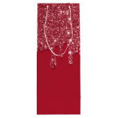 Red Glitzer Tropfen Individuelle Name Geschenktüte Für Weinflaschen (Rückseite)
