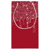 Red Glitzer Tropfen Individuelle Name Kleine Geschenktüte (Rückseite)