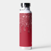 Red Glitzer Tropfen Individuelle Name Trinkflasche (Rechts)